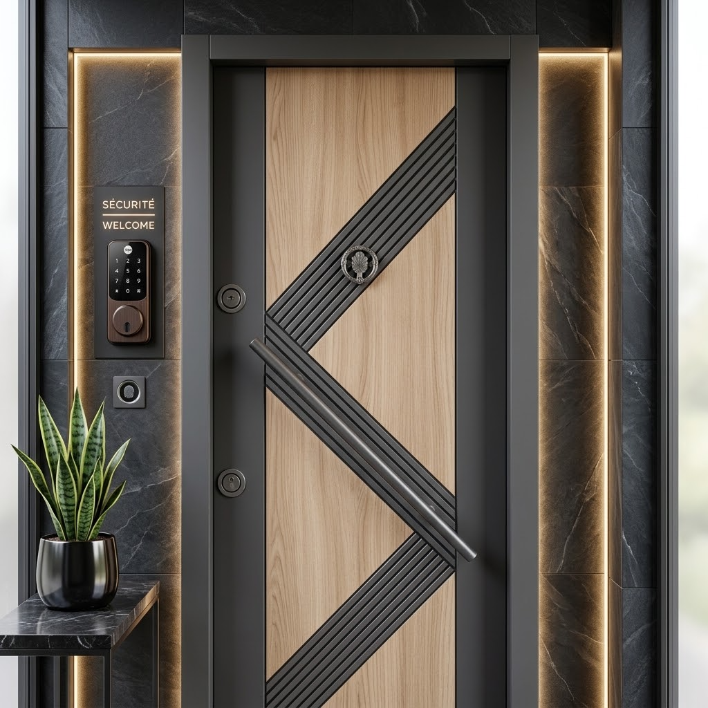Porte blindée grise Horizon